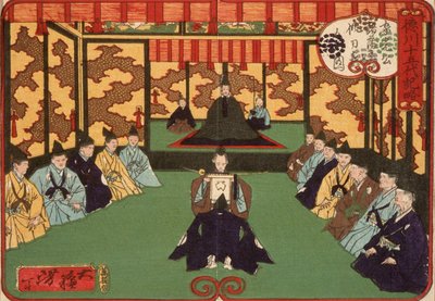 Tokugawa Iemitsu empfängt Fürsten in Audienz von Tsukioka Yoshitoshi