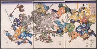 Yamamoto Kansuke tötet das Wildschwein von Tsukioka Yoshitoshi