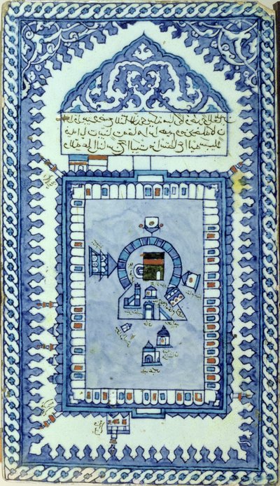 Fliese mit der Großen Moschee von Mekka von Turkish School