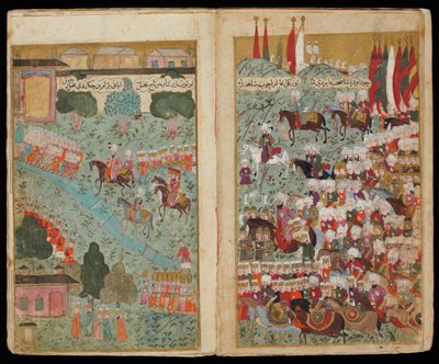 Mehmed III. kommt an der Spitze der siegreichen Armee in Istanbul an aus dem Manuskript Mehmed III.s Feldzug von Turkish master