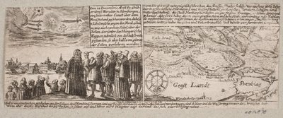 Komet, der in Grossvardein, Siebenbürgen, am 14. Dezember 1660 erschien, sowie Karte von Hamburg während der Sturmflut am 4. Januar 1661 von Ubekendt