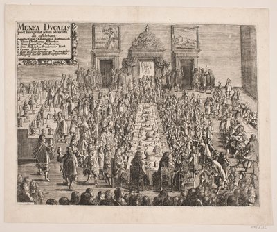 "Mensa Ducalis". Das Gastmahl bei Herzog Christian Albrecht nach der Einweihung der Universität Kiel von Ubekendt