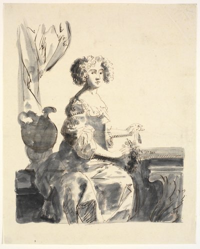 Porträt einer sitzenden Dame, halbe Figur von Ubekendt