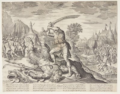 David enthauptet Goliath von Ubekendt efter ubekendt efter Maarten van Heemskerck