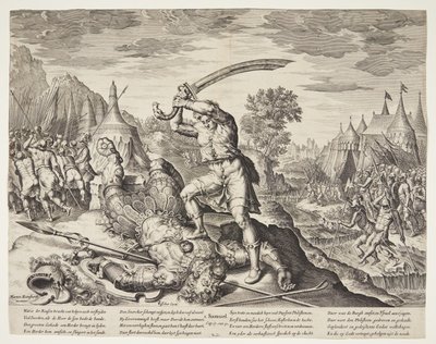 David trennt Goliaths Kopf ab von Ubekendt efter ubekendt efter Maarten van Heemskerck
