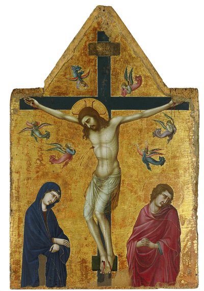 Die Kreuzigung mit der Jungfrau, St. Johannes und Engeln von Ugolino di Nerio