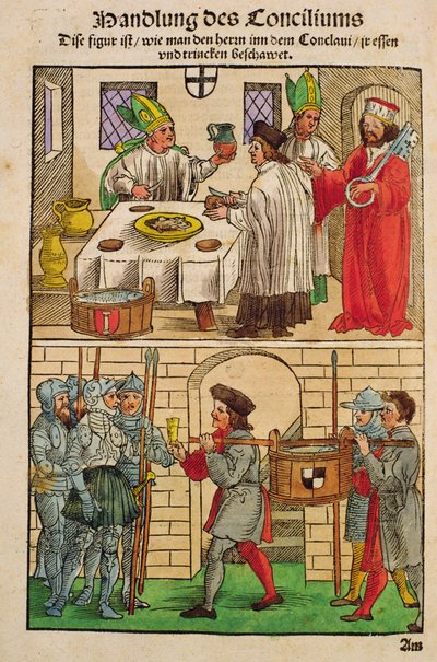 Wie das Brot und der Wein während des Konzils von Konstanz an das Volk verteilt wurden, aus 