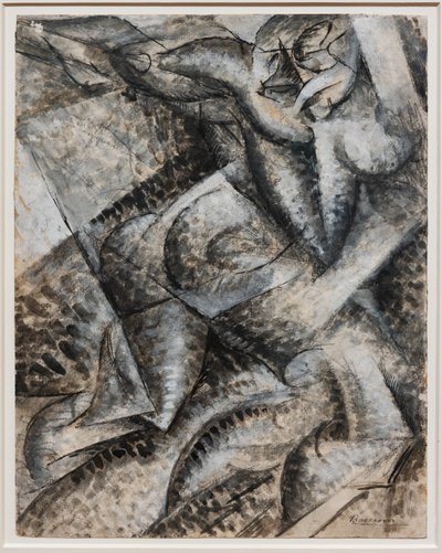 Ich möchte die einzigartigen Formen der Kontinuität im Raum synthetisieren (Dynamik eines menschlichen Körpers) von Umberto Boccioni