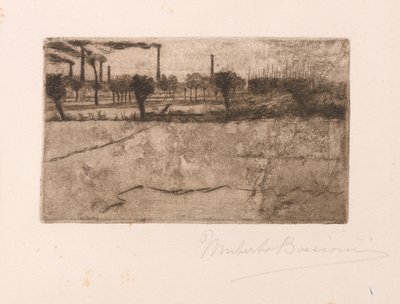 Landschaft mit Industrieanlagen von Umberto Boccioni