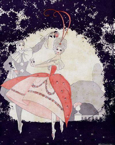 In Armides Gärten, Das Ballett der Rosenkönigin - Illustration aus la Vie Parisienne von Umberto Brunelleschi