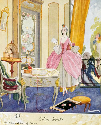 Szene im Stil von Louis XV, theatralische Kulisse von Umberto Brunelleschi