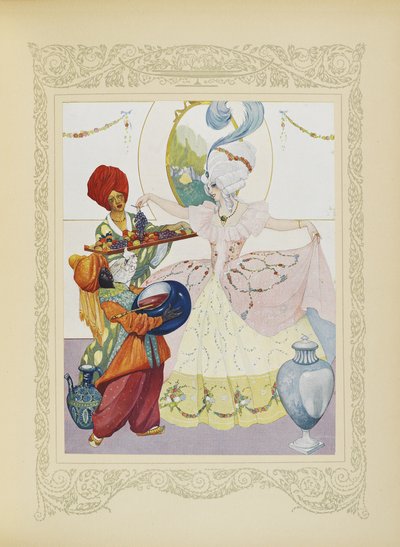 Wir füllten Becken, servierten ihr Obst und Gläser mit Marmelade, Illustration aus 