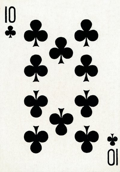 10 der Kreuz aus einem Kartenspiel von Goodall & Son Ltd., ca. 1940 von Unbekannt
