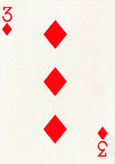 3 der Karo aus einem Kartenspiel von Goodall & Son Ltd., ca. 1940 von Unbekannt