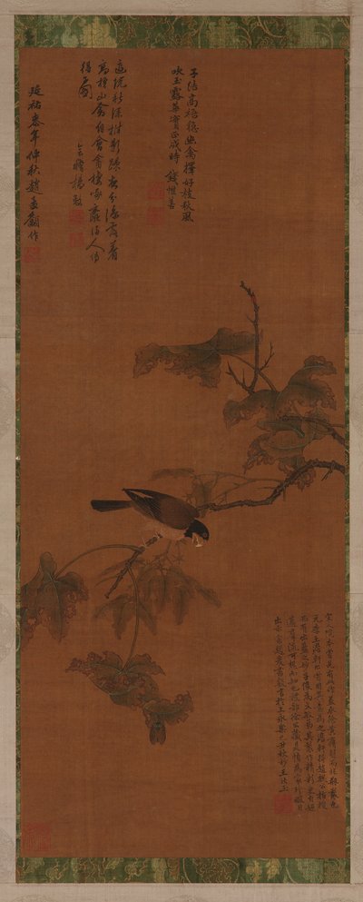 Ein Vogel auf einem belaubten Zweig, Ming-Dynastie, 16.-17. Jahrhundert von Unbekannt