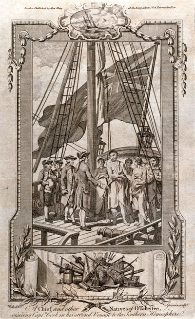 Ein Häuptling und andere Eingeborene von O-Taheitee besuchen Captain Cook von Unbekannt