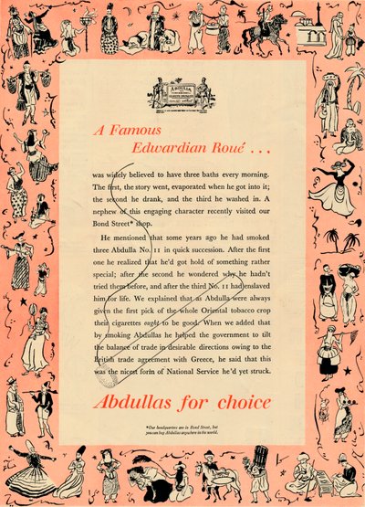 Ein berühmter edwardianischer Roué Abdullas zur Auswahl, 1939 von Unbekannt