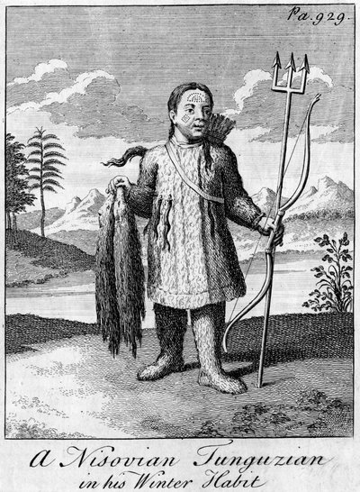 Ein Nisovian Tunguzian in seiner Winterkleidung, um 18. Jahrhundert von Unbekannt