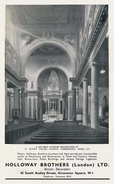 Eine bemerkenswerte Innendekoration in der St. Peters Italienischen Kirche, 1933 von Unbekannt