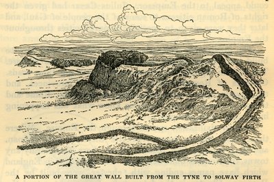 Ein Teil der Großen Mauer, gebaut von Kaiser Hadrian im Jahr 121 n. Chr., von Tyne bis Solway Firth von Unbekannt