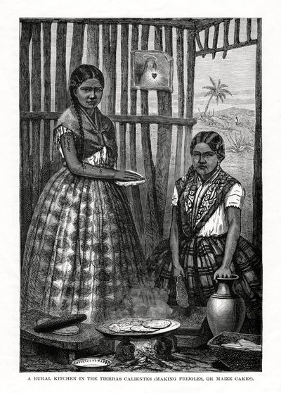Eine ländliche Küche in den Tierras Calientes, Mexiko, 1877 von Unbekannt