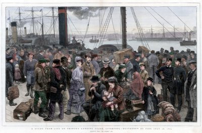 Eine Studie aus dem Leben auf der Princes Landing Stage, Liverpool - Zerstört durch Feuer am 28. Juli 1874 von Unbekannt