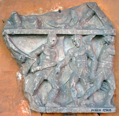 Ein Basrelief eines Kampfes zwischen Secutor und Retiarius, 3. Jahrhundert, Rom von Unbekannt