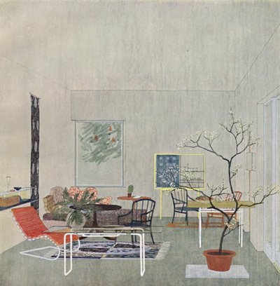 Ein Entwurf für einen Gartenraum von Georg Steinklammer aus Wien, 1935 von Unbekannt