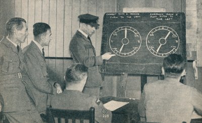 Ein Vortrag über Instrumentenflug an der Central Flying School in Upavon, Wiltshire, um 1936 von Unbekannt