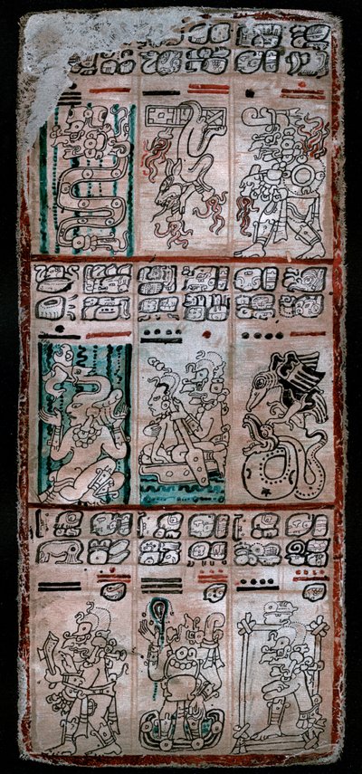 Eine Seite aus dem Dresdner Kodex, Maya-Manuskript, 1901 von Unbekannt