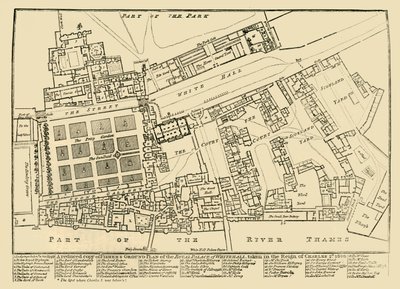 Eine reduzierte Kopie von Fishers Grundriss des Königspalastes von Whitehall, 1680, 1881 von Unbekannt