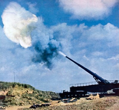Eine Sekunde nach dem Feuerbefehl, französische Kanalküste, Zweiter Weltkrieg, 1940 von Unbekannt