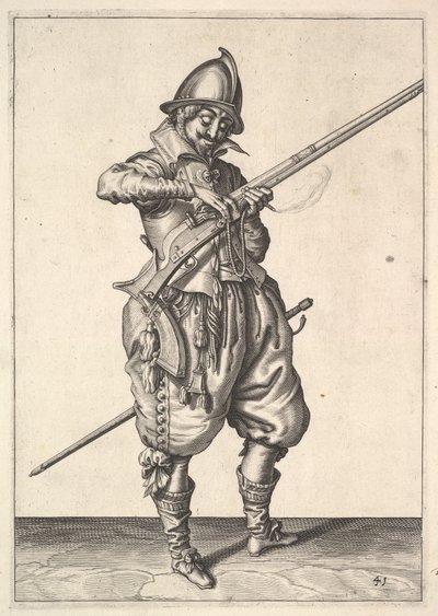 Ein Soldat auf Wache, der das Zündholz zwischen Daumen und Zeigefinger formt, aus den Scharfschützen s.... von Unbekannt