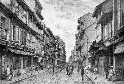 Eine Straße in Bombay, Indien von Unbekannt