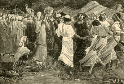 Aaron und die Israeliten beten das Kalb an, 1890 von Unbekannt