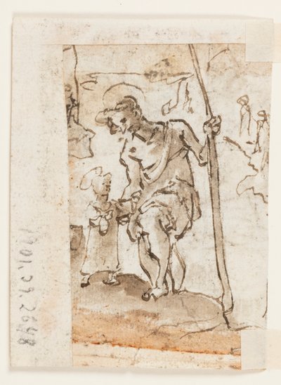Anbetung der Heiligen Drei Könige, St. Christophorus und Christuskind von Unbekannt