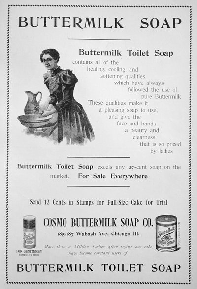 Werbung für Cosmo Buttermilk Toilettenseife, 1894 von Unbekannt