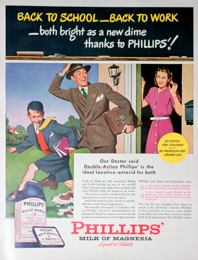 Werbung für Phillips Milch von Magnesia, 1946 von Unbekannt