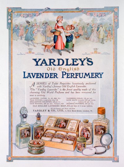 Werbung für Yardleys Old English Lavender Parfümerie, 1923 von Unbekannt