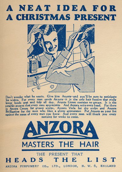 Werbung für Anzora Haarfixativ, 1936 von Unbekannt