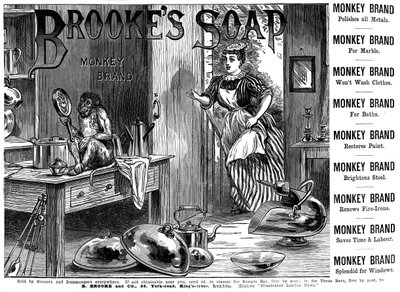 Werbung für Brookes Monkey Brand Soap, 1887 von Unbekannt