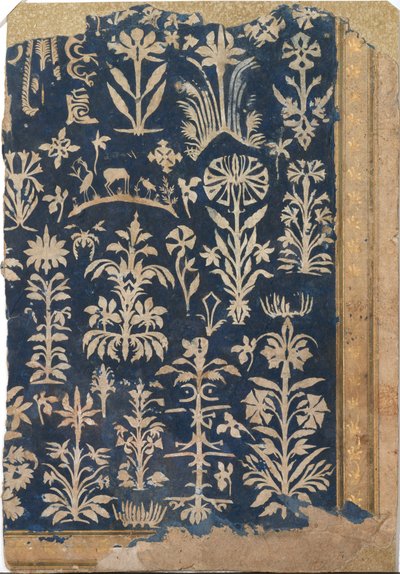 Albumseite mit Scherenschnitt-Dekoration, ca. 1625-50 von Unbekannt