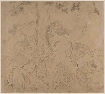 Album mit daoistischen und buddhistischen Themen: Suche den Berg: Blatt 46, 1200er von Unbekannt