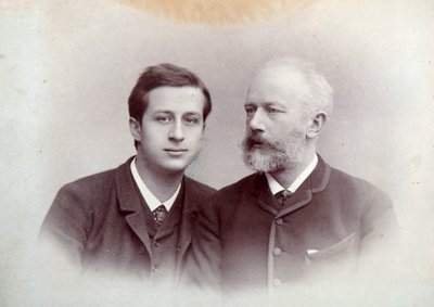 Alexander Siloti, russischer Pianist und Dirigent, und Peter Tschaikowsky, russischer Komponist von Unbekannt