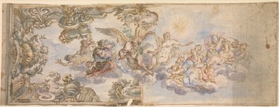 Allegorisches Design für ein Deckenfresko, 1650-1700 von Unbekannt