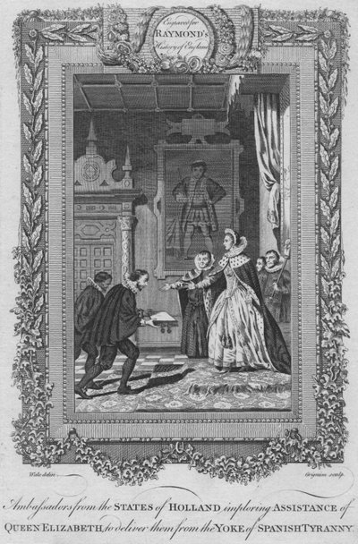Botschafter der Staaten von Holland, die Königin Elizabeth um Hilfe bitten, ca. 1787 von Unbekannt