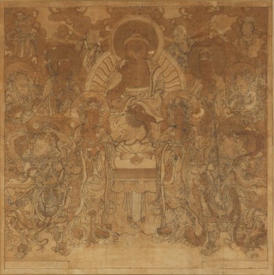 Amitabha Buddhas Versammlung im Westlichen Paradies, spätes 18. bis frühes 19. Jahrhundert von Unbekannt