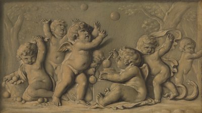 Amorini beim Spielen, eines von einem Paar, 1770-90 von Unbekannt