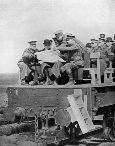 Eine aktive Dienstkonferenz an der Westfront, Erster Weltkrieg, 1917, um 1920 von Unbekannt