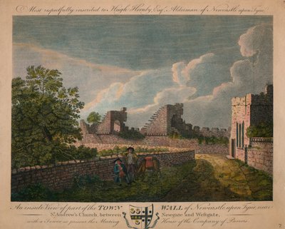 Ein Innenansicht der Stadtmauer von Newcastle upon Tyne, um 1760-90 von Unbekannt